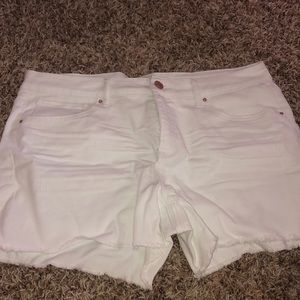White denim shorts